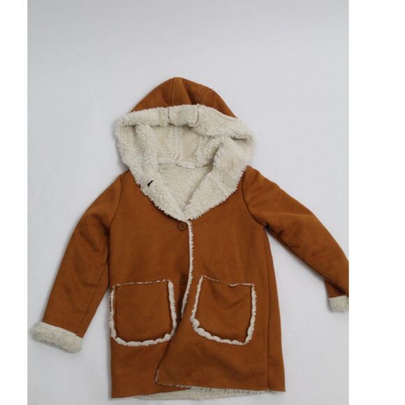 Girls SHEIN White Faux Fur Zip Jacket – Size 7Y - Picture 3 of 5